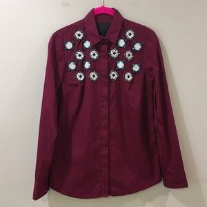 J.crew collection shirt jewel red size 0